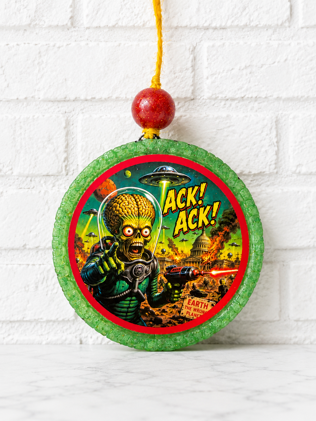 Ack! Ack! Alien Car Freshie | Funny Sci-Fi Inspired Handmade Aroma Bead Air Freshener