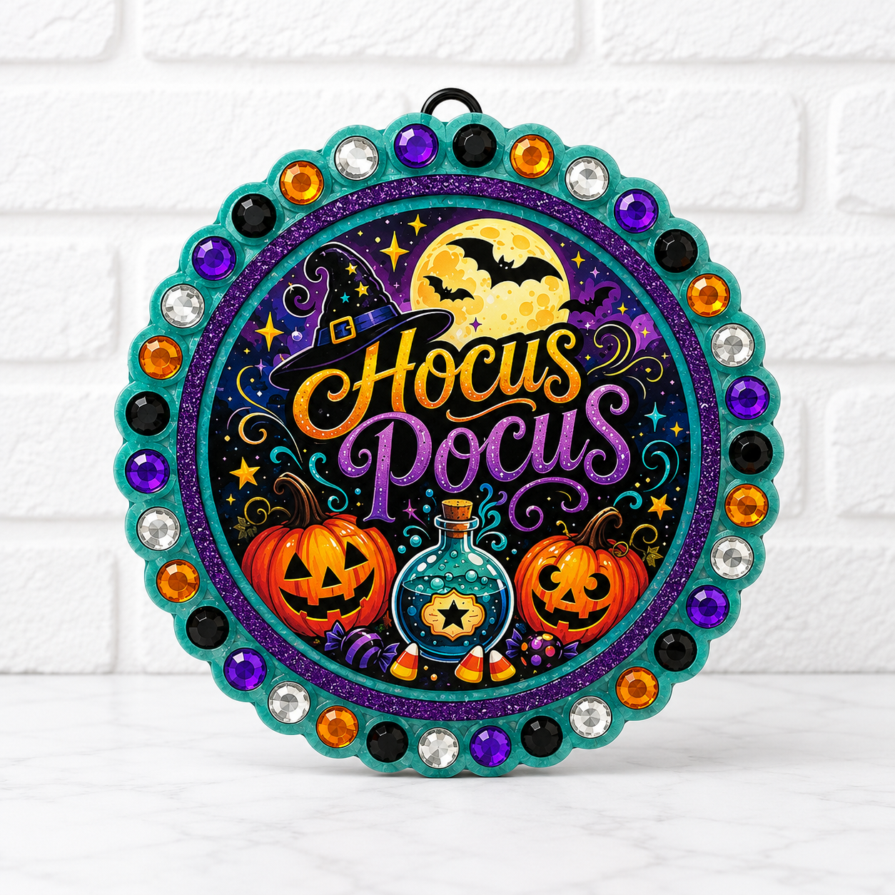 Hocus Pocus Car Freshie – Witchy Pumpkin Halloween Design