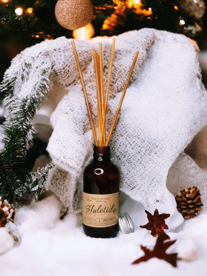 *YULETIDE* - REED DIFFUSER & ROOM SPRAY -- Patchouli, Clove, Vanilla, Orange -- Moon Water Apothecary