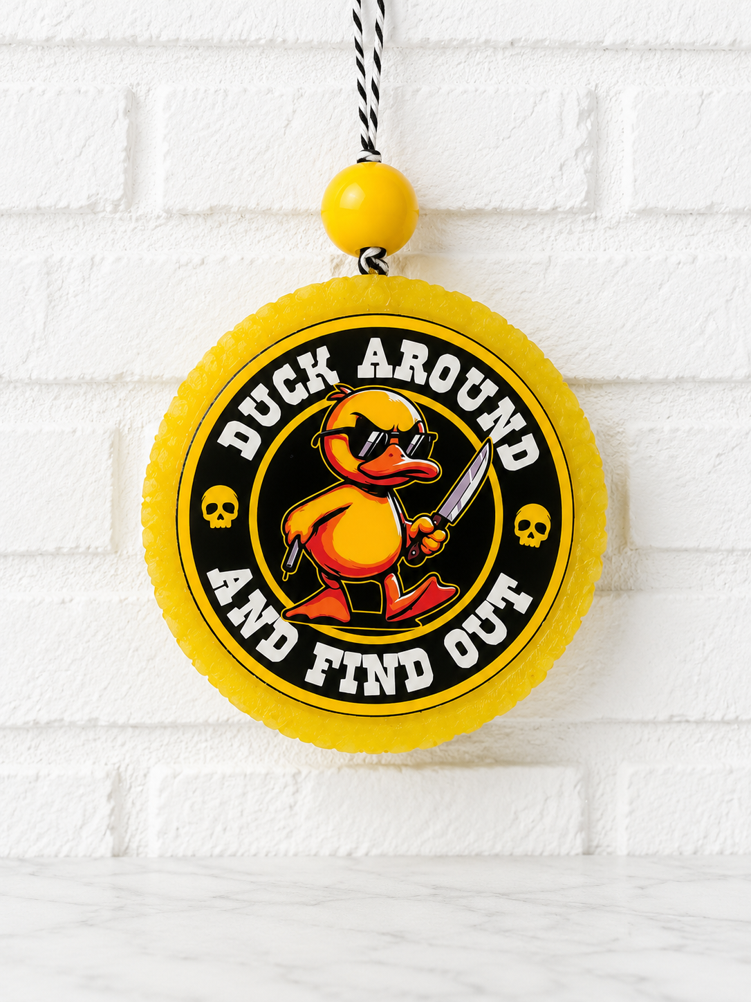 Duck Around and Find Out Funny Duck Car Freshie | Handmade Aroma Bead Air Freshener