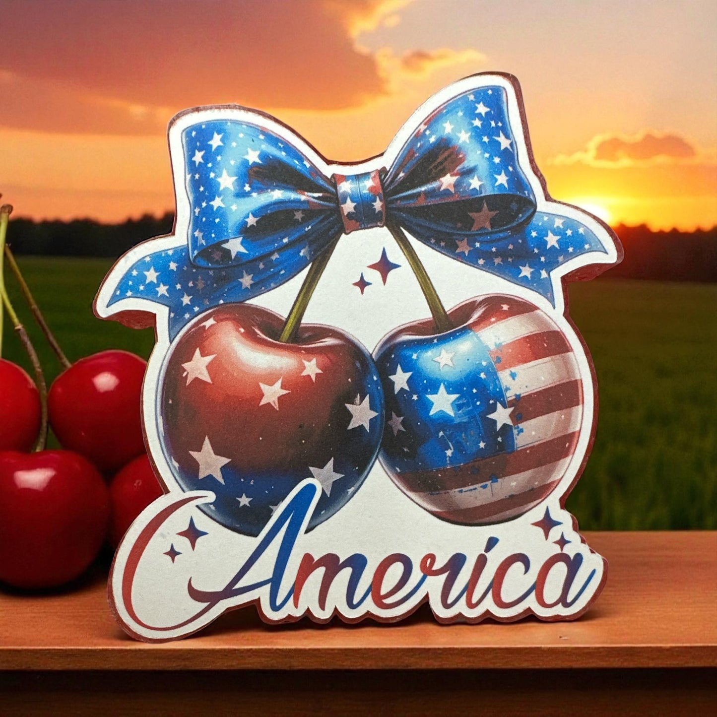 American Flag Cherries Car Freshie