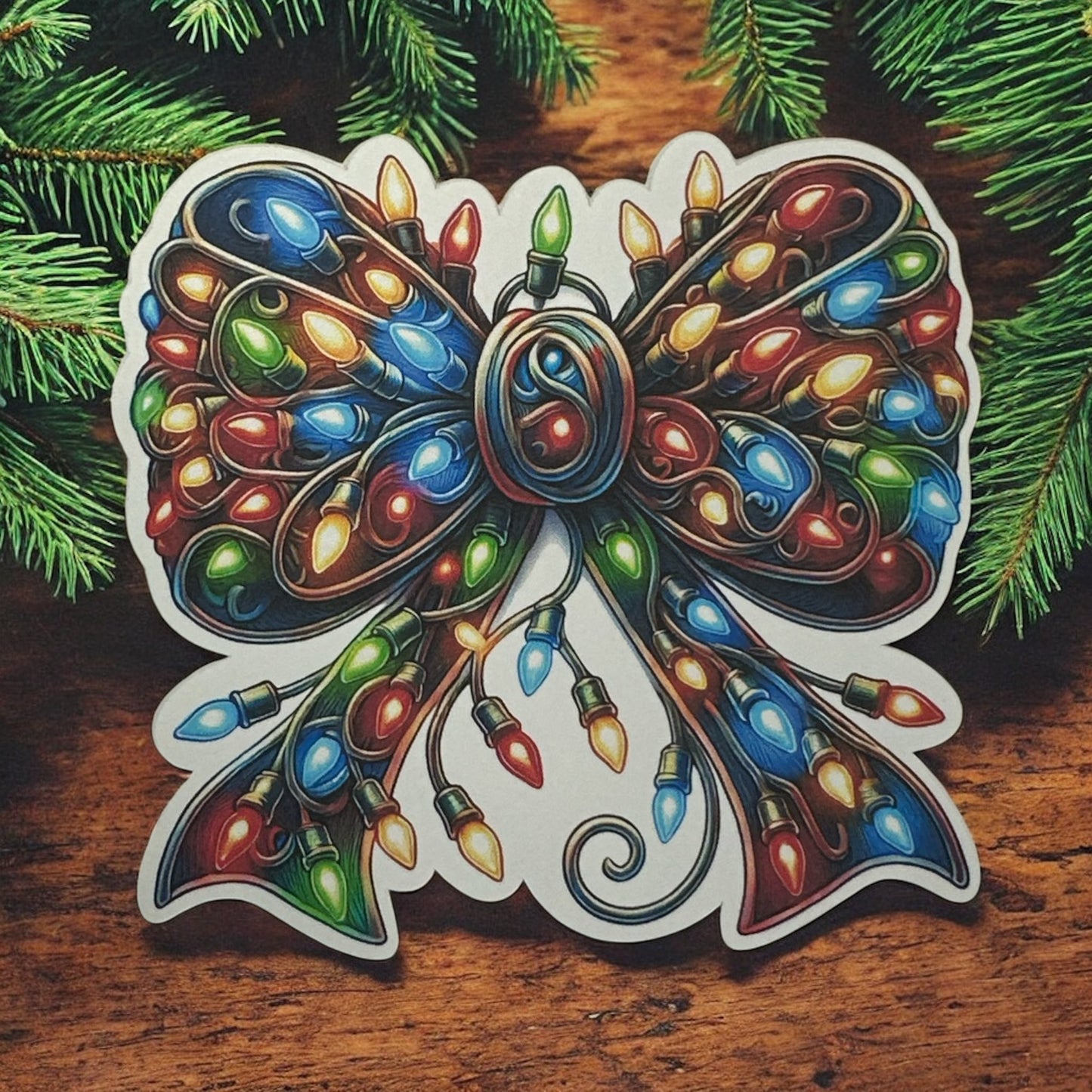 Christmas Lights Bow Car Freshie