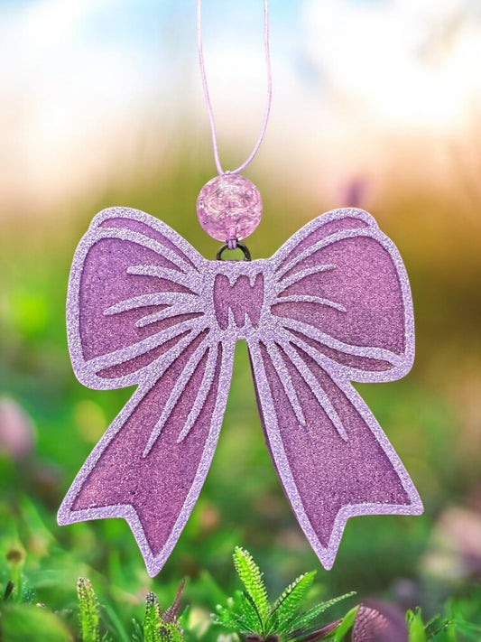 Purple Bow Car Freshie