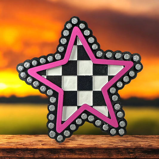 Checkered Star Car Freshie
