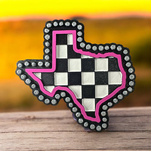 Checkered Texas Car Freshie
