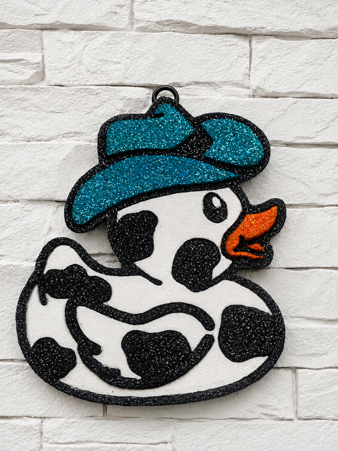 Cow Print Cowboy Duck Car Freshie | Western Rubber Duck Air Freshener | Cute Cowgirl Car Charm