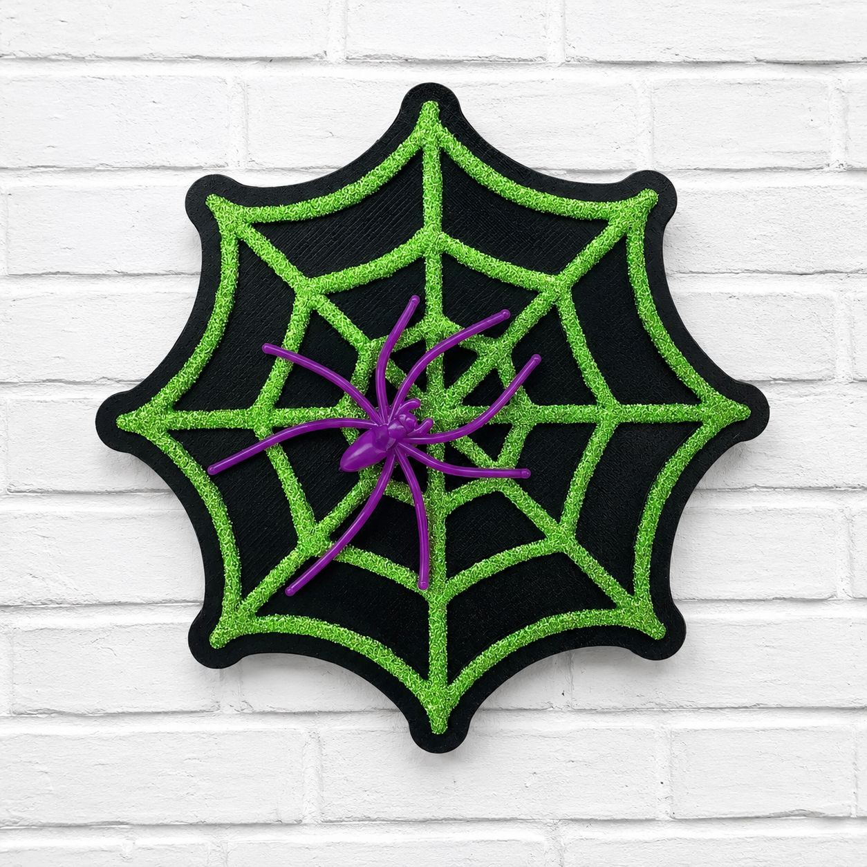 Halloween Spider Web Car Freshie with Purple Spider | Glitter Air Freshener | Spooky Halloween Car Scent