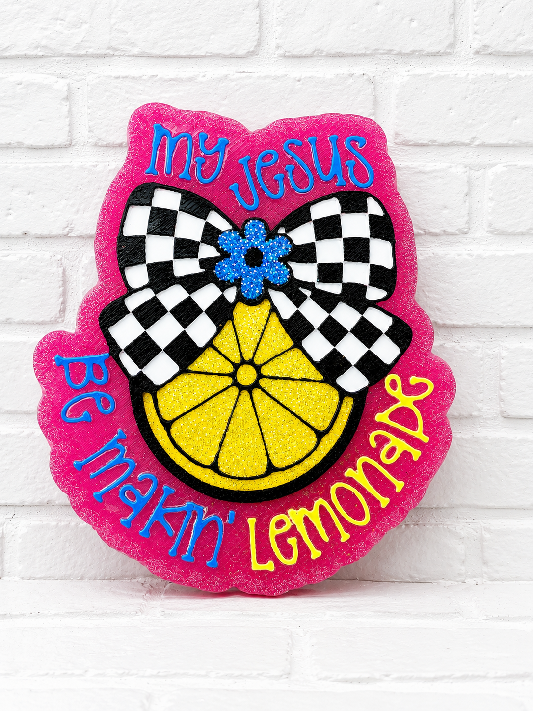 My Jesus Be Makin’ Lemonade Car Freshie | Christian Glitter Air Freshener | Faith-Based Handmade Car Scent | Inspirational Gift