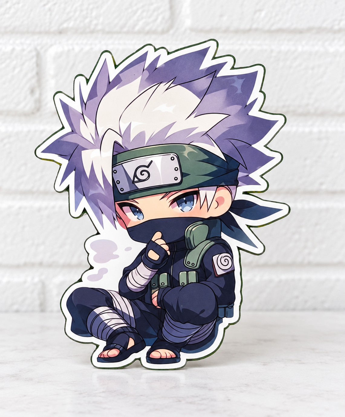 Silver-Haired Ninja Chibi Car Freshie | Anime-Inspired Air Freshener