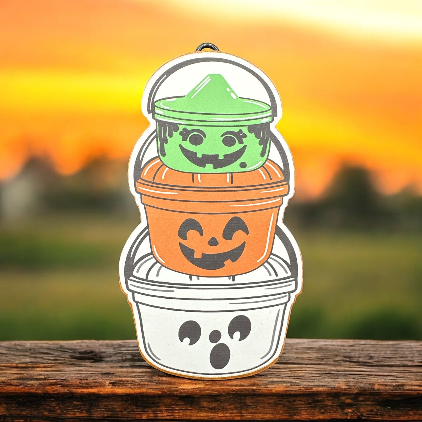 Stack of Halloween Buckets Car Freshie