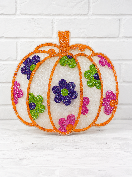 Floral Halloween Pumpkin Car Freshie | Handmade Air Freshener | Cute Fall Car Decor | Pumpkin Scented Freshie