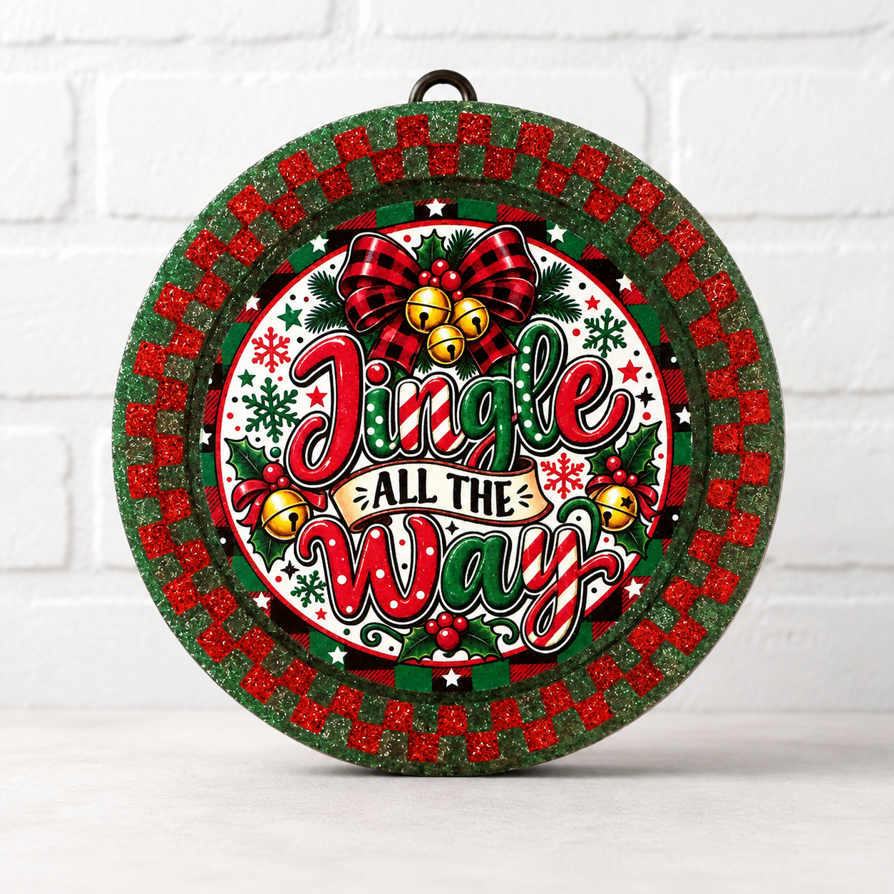 Jingle All the Way Car Freshie – Red & Green Christmas Design