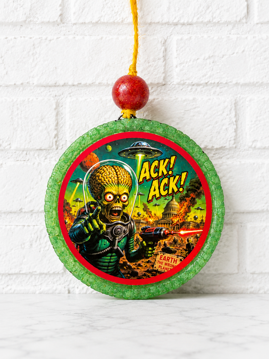 Ack! Ack! Alien Car Freshie | Funny Sci-Fi Inspired Handmade Aroma Bead Air Freshener
