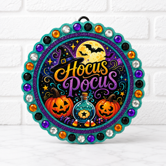 Hocus Pocus Car Freshie – Witchy Pumpkin Halloween Design