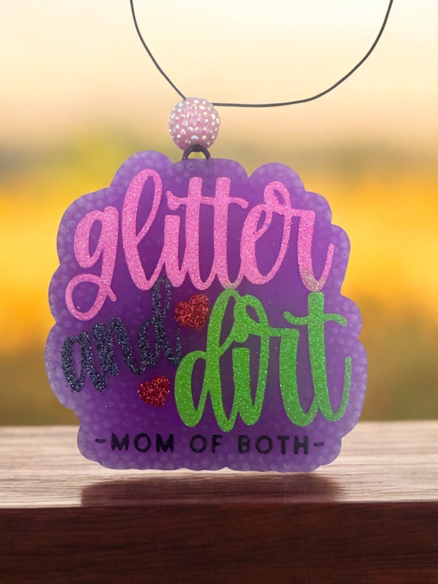 Glitter & Dirt Mom of Both Car Freshie