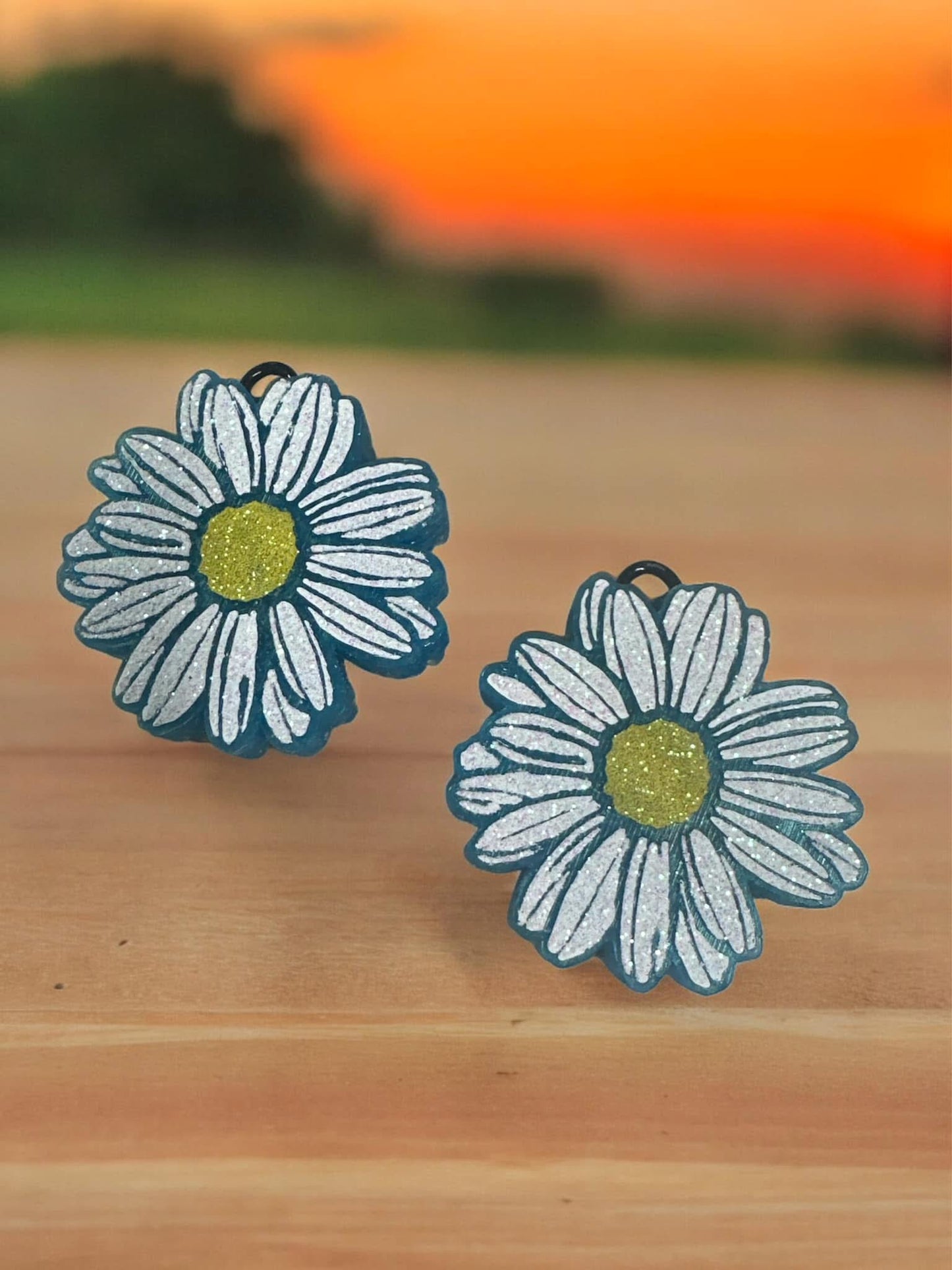 Teal Daisy Vent Clip Car Freshies