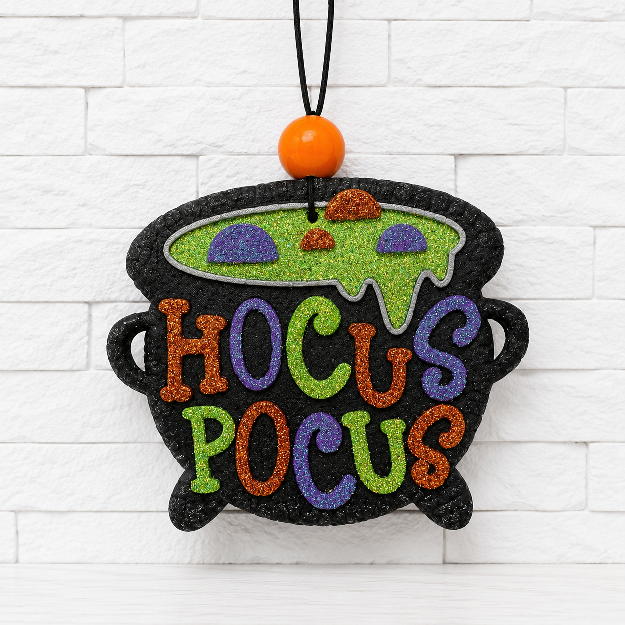 Hocus Pocus Halloween Cauldron Car Freshener | Handmade Glitter Air Freshener | Spooky Witch Decor | Fall Car Scent