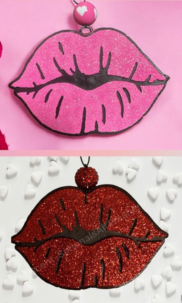 Red or Hot Pink Lips Valentine's Day Car Freshie