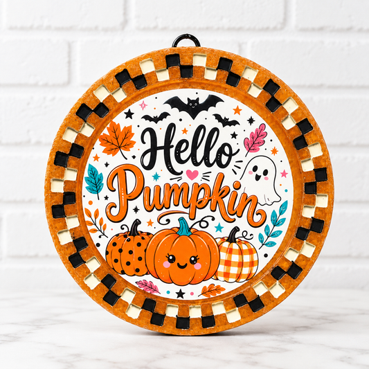Hello Pumpkin Car Freshie – Cute Fall & Halloween Pumpkin Design