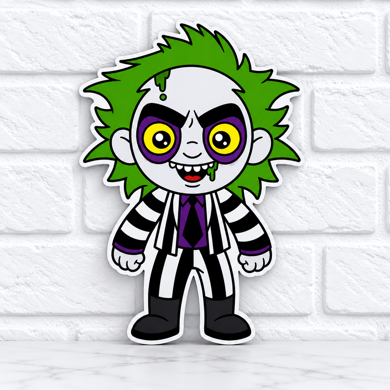 Beetlejuice Inspired Car Freshie | Horror Movie Air Freshener | Handmade Aroma Bead Freshie | Spooky Car Decor