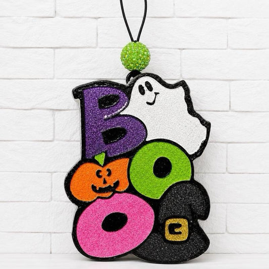 Halloween BOO Ghost Car Freshie | Handmade Glitter Car Air Freshener
