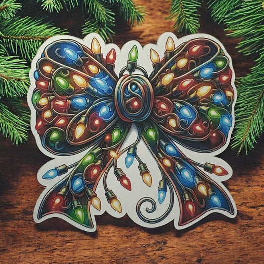Christmas Lights Bow Car Freshie