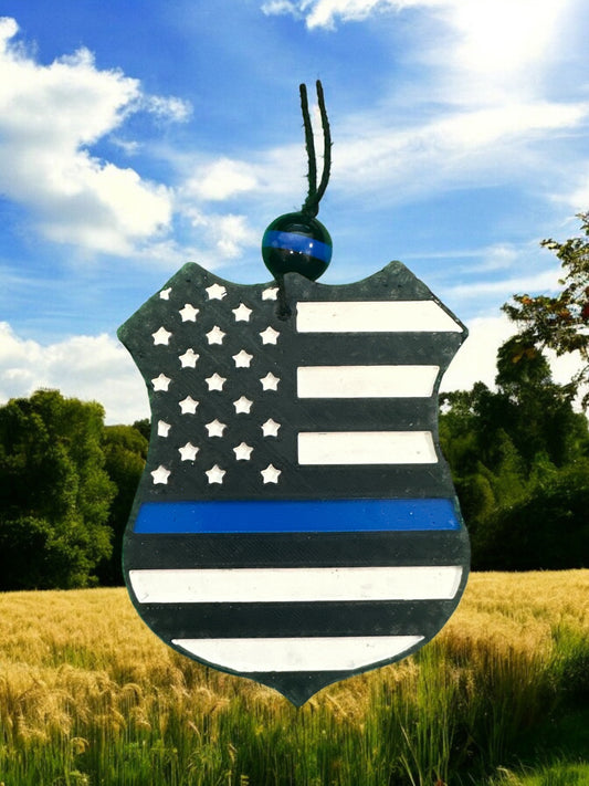 Thin Blue Line Police Badge Car Freshie