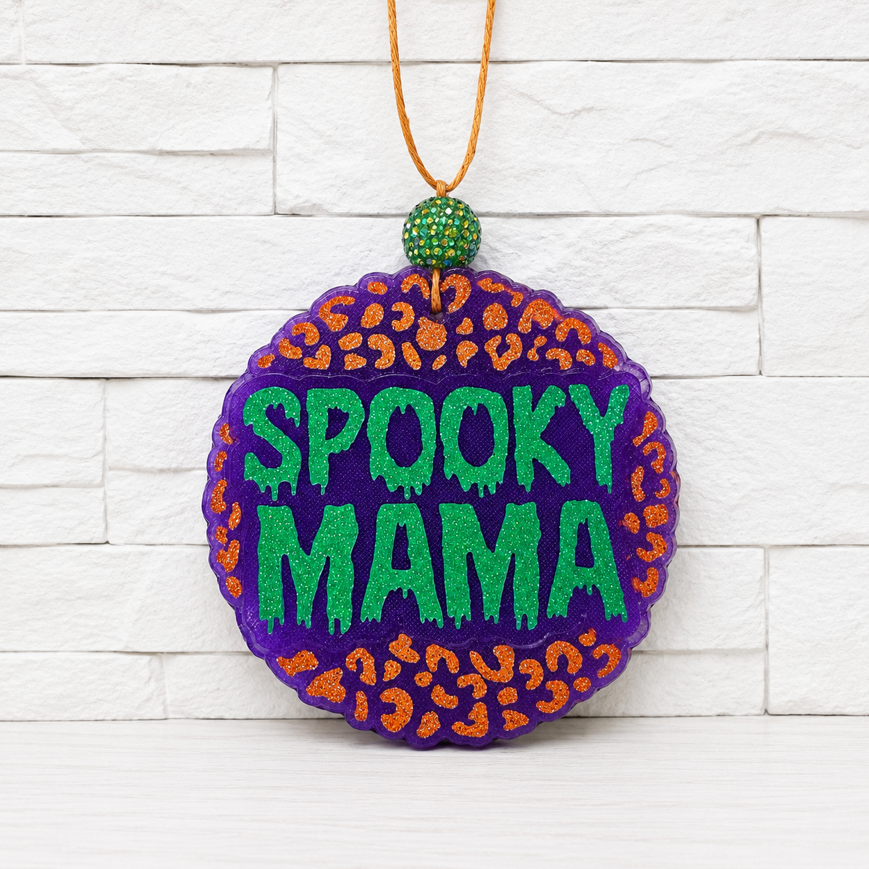 Spooky Mama Halloween Car Freshener | Handmade Glitter Air Freshener | Cute Halloween Car Accessory | Fall Car Scent
