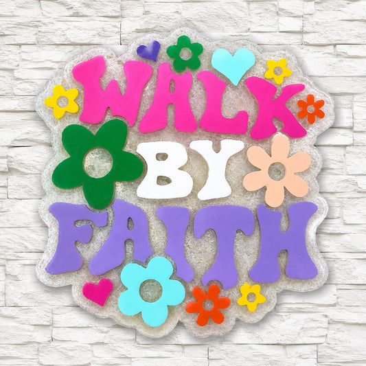 Walk By Faith Car Freshie | Christian Car Air Freshener | Inspirational Car Decor | Handmade Faith Gift | Religious Car Accessory