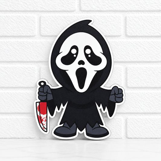 Scream Inspired Car Freshie | Ghost Face Horror Air Freshener | Handmade Aroma Bead Freshie | Spooky Car Decor