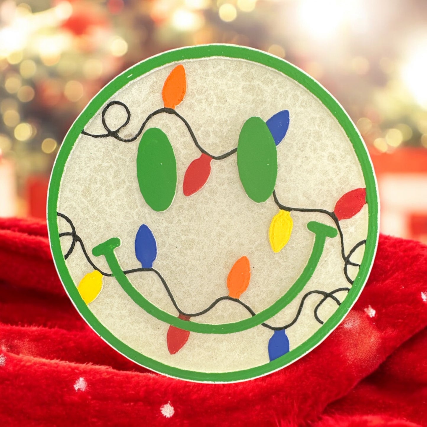 Christmas Light Smiley Car Freshie