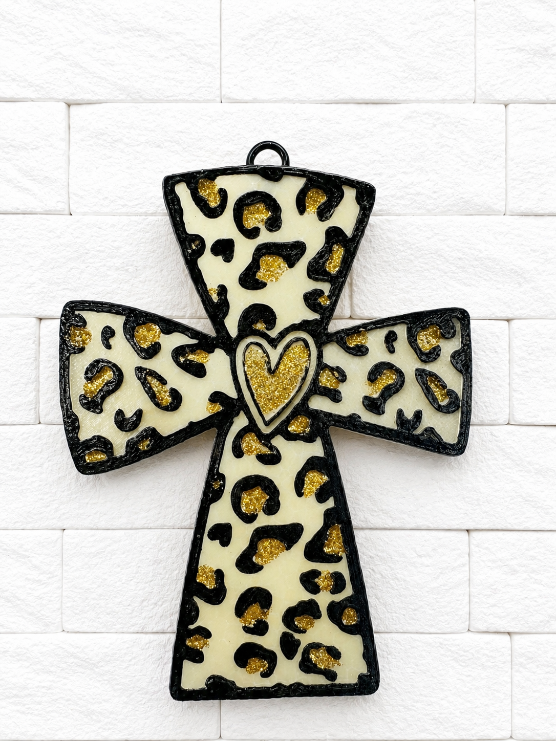 Leopard Print Cross Car Freshie | Christian Car Air Freshener | Faith Car Charm | Handmade Religious Gift