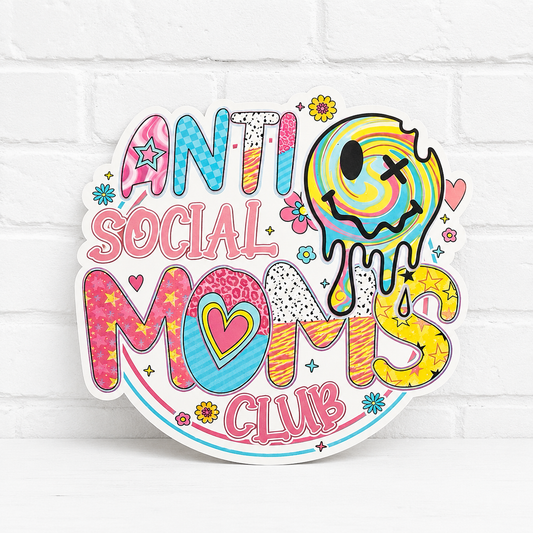 Anti Social Moms Club Freshie | Colorful Car Air Freshener | Funny Mom Gift | Handmade Aroma Freshie | Car Accessory