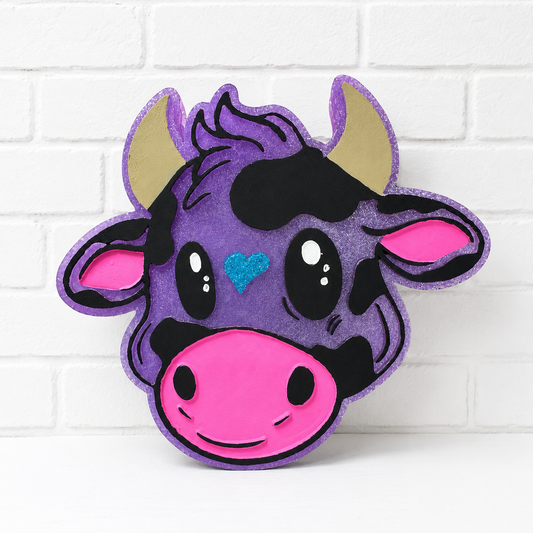 Purple Cow Freshie | Cute Cow Car Air Freshener | Farm Animal Freshie | Handmade Car Accessory | Cow Lover Gift