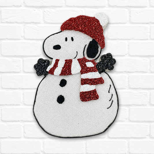 Snoopy Snowman Freshie | Handmade Christmas Car Air Freshener | Glitter Holiday Scented Freshie