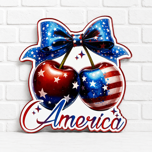 America Cherries Car Freshie | Patriotic Cherry Air Freshener | 4th of July Car Freshener