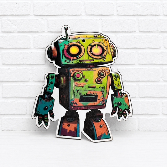 Retro Robot Car Freshie | Colorful Handmade Robot Air Freshener | Cute Car Accessory | Geek Gift