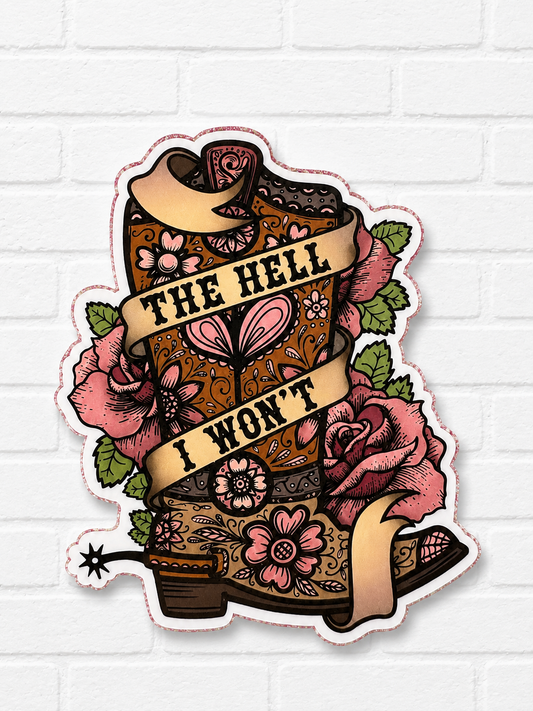 The Hell I Won’t Car Freshie | Sassy Western Cowgirl Boot Air Freshener | Floral Cowboy Boot Car Accessory | Handmade Freshie