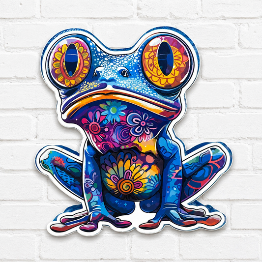 Colorful Psychedelic Frog Car Freshie | Floral Frog Air Freshener | Whimsical Animal Car Scent | Handmade Hanging Freshie