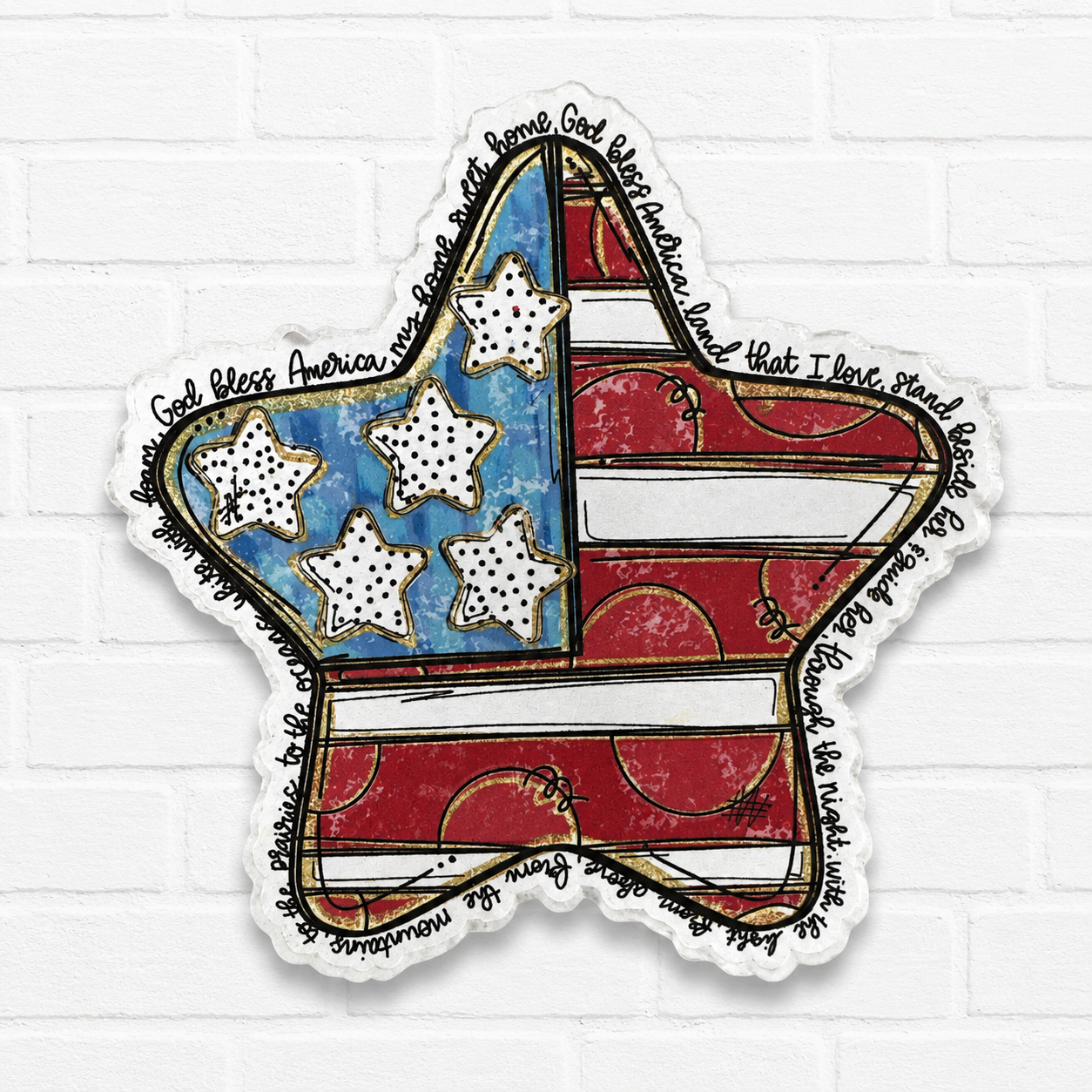 God Bless America Star Car Freshie | Patriotic Air Freshener | American Flag Car Freshie | Fourth of July Hanging Freshie | Handmade Scented Decor