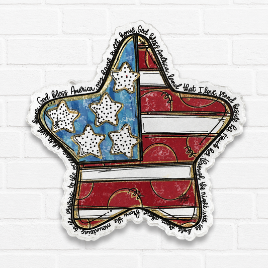 God Bless America Star Car Freshie | Patriotic Air Freshener | American Flag Car Freshie | Fourth of July Hanging Freshie | Handmade Scented Decor
