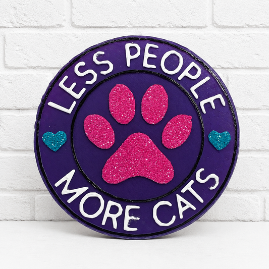 Less People More Cats Car Freshie | Funny Cat Lover Air Freshener | Handmade Cat Paw Car Freshener | Cat Mom Gift