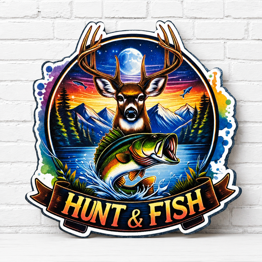 Hunt & Fish Car Freshie | Deer & Bass Air Freshener | Hunting & Fishing Gift | Outdoorsman Car Freshener | Rustic Vehicle Air Freshener