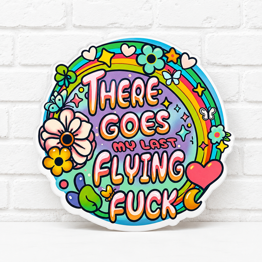 There Goes My Last Flying F*ck Car Freshie | Funny Sarcastic Rainbow Air Freshener | Handmade Car Freshener Gift