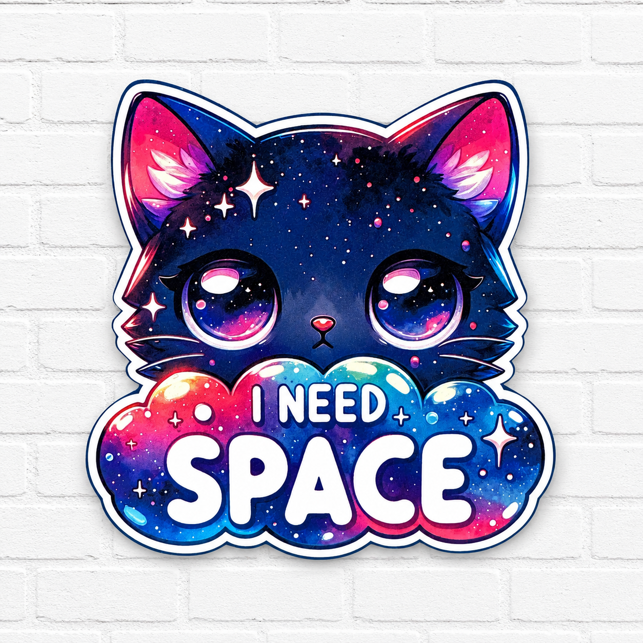 I Need Space Cat Car Freshie | Galaxy Cat Air Freshener | Cute Kawaii Space Cat Car Freshener