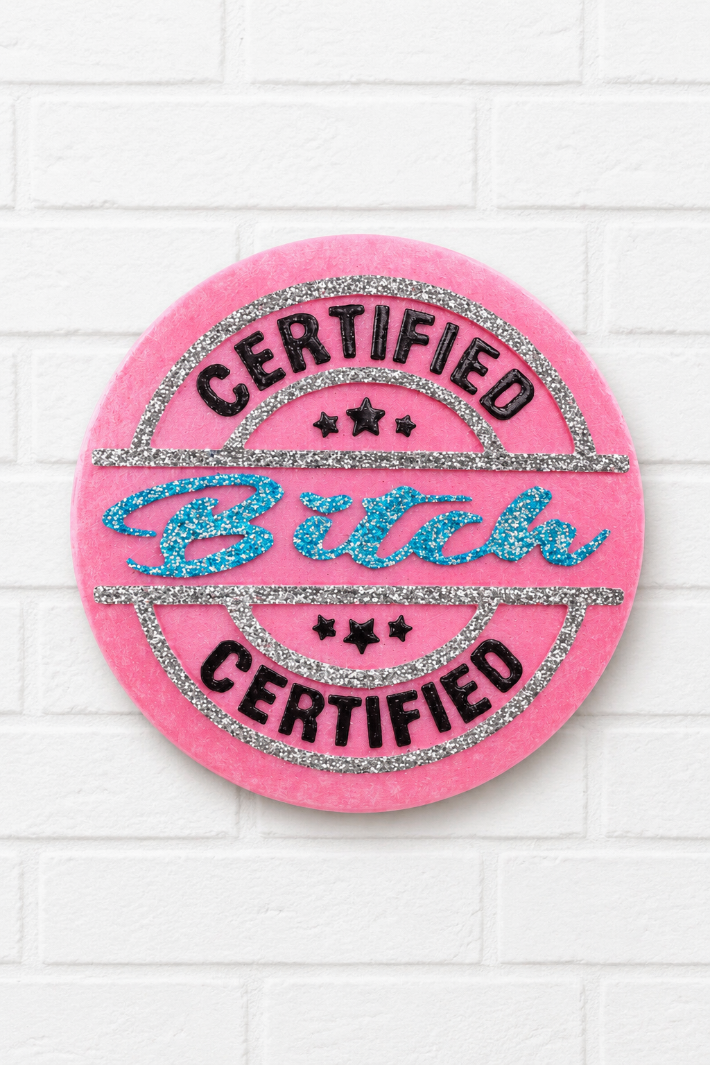 Certified Bitch Car Freshie | Funny Pink Glitter Air Freshener | Handmade Sassy Car Freshener