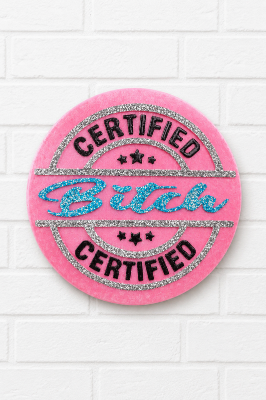 Certified Bitch Car Freshie | Funny Pink Glitter Air Freshener | Handmade Sassy Car Freshener