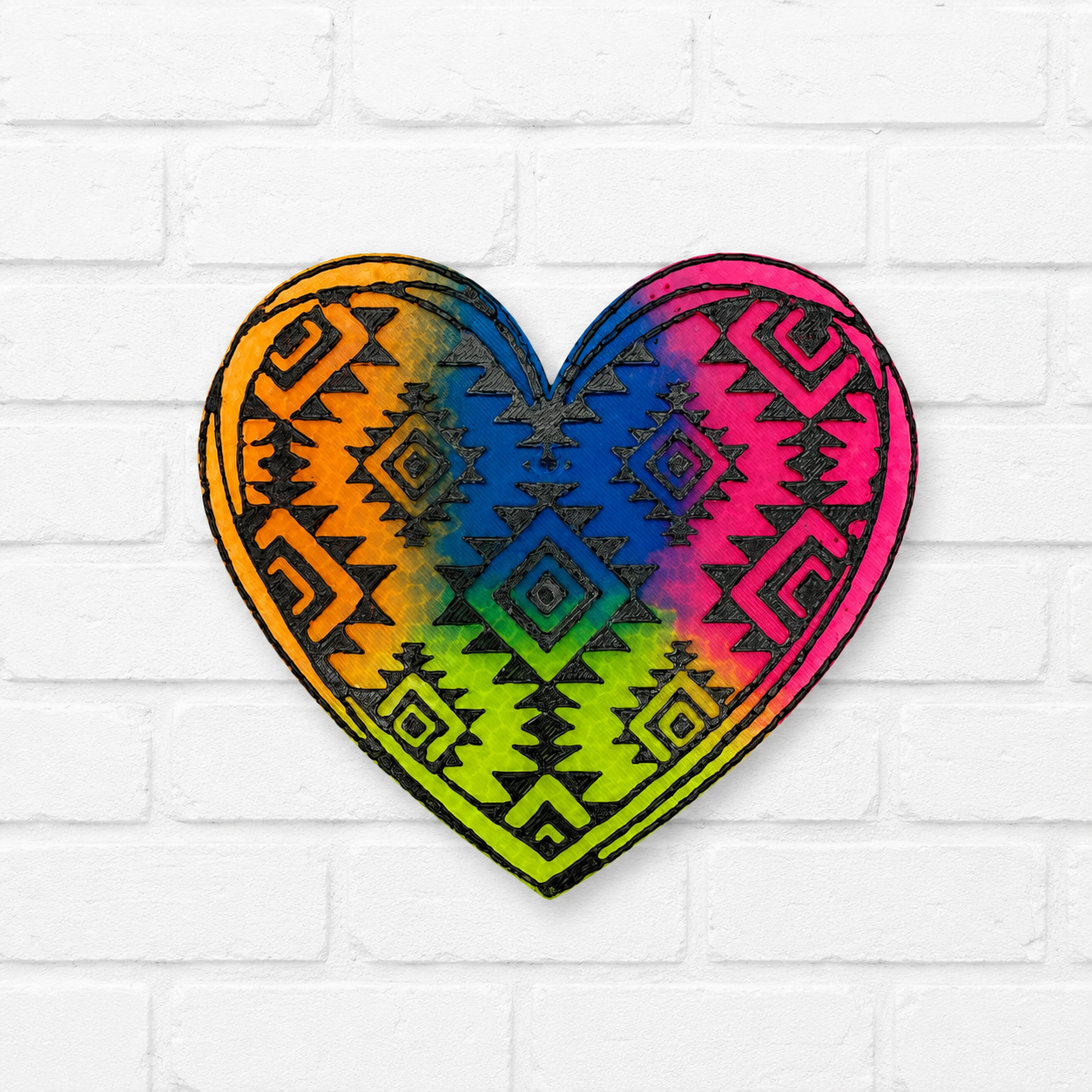 Rainbow Aztec Heart Car Freshie | Boho Southwestern Air Freshener | Handmade Scented Car Charm