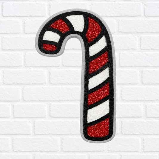 Candy Cane Car Freshie – Red & White Glitter Christmas Air Freshener
