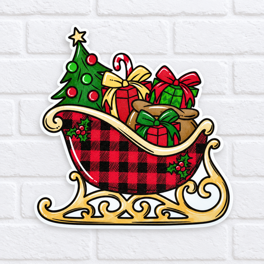 Christmas Sleigh Car Freshie – Buffalo Plaid Holiday Air Freshener
